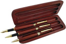 Caneta tinteiro Wooden 3 canetas de madeira com estojo para presente/Caneta-tinteiro, caneta esferográfica e caneta gel de alta qualidade com refis de tinta, canetas promocionais de design exclusivo para negócios - DELUE EDITION