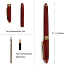Caneta tinteiro Wooden 3 canetas de madeira com estojo para presente/Caneta-tinteiro, caneta esferográfica e caneta gel de alta qualidade com refis de tinta, canetas promocionais de design exclusivo para negócios - DELUE EDITION