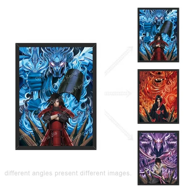 QUADRO DECORATIVO 3D SASSUKE ITASHI MADARA - NOVO