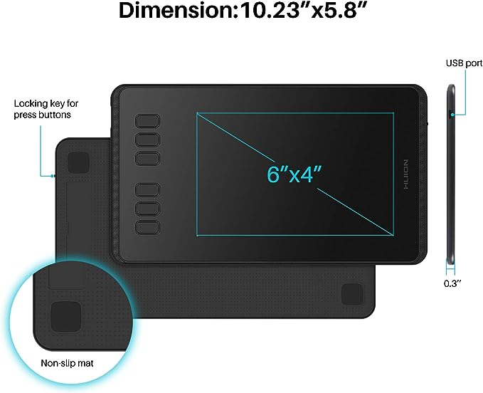 MESA DIGITALIZADORA HUION H640P ( TABLET DE COMPUTAÇÃO GRÁFICA) - NOVO