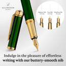 Caneta tinteiro Ellington Pens Luxuosa - ponta média lisa - inclui 3 cartuchos de tinta, conversor de tinta recarregável, caixa de presente - DELUXE EDITION