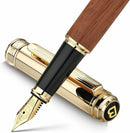 Caneta tinteiro BEILUNER 316, deslumbrante jacarandá luxuosa, ponta dourada 24K (fina), lindo acabamento em ouro 24K, conversor de tinta, bom presente para homens e mulheres - elegantes, executivas- DELUXE EDITION