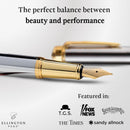Caneta tinteiro Ellington Pens Luxuosa - ponta média lisa - inclui 3 cartuchos de tinta, conversor de tinta recarregável, caixa de presente - DELUXE EDITION