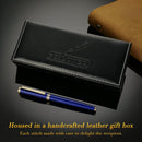 Caneta-tinteiro BEILUNER Azul, Canetas de Luxo Deslumbrantes com Acabamento em Ouro 24K, Linda Pena Dourada em Ouro 24K (Fina), Caneta Confiável para Presentear Homens e Mulheres - Conversor de Tinta - Elegante, Formatura, Ótima Caneta para Escrita