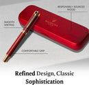 Caneta Tinteiro de Luxo Ellington Pens em Madeira – Ponta Média – Inclui 6 Cartuchos de Tinta, Estojo de Madeira para Presente, Conversor de Tinta – Caneta de Madeira para Escrita, Caligrafia, Diário e Desenho (Rosewood Radiance)