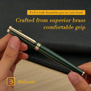 Caneta tinteiro Beiluner verde de corrida, canetas de luxo deslumbrantes com acabamento em ouro 24K, linda ponta dourada 24K (fina), presente confiável para homens e mulheres - DELUXE EDITION