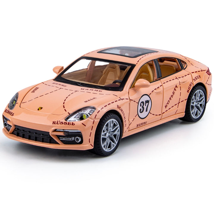 CARRO COLECIONÁVEL WELLY PORSCHE PANAMERA GULF SUPERCAR LIGA ESCALA 1:24