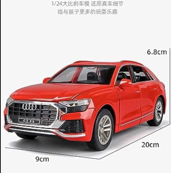 CARRO COLECIONÁVEL AUDI Q8 VERMELHO ESCALA 1:24