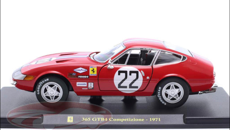 CARRO COLECIONÁVEL FERRARI 365 GTB4 COMPETIZIONE LA SERIE ESCALA 1:24