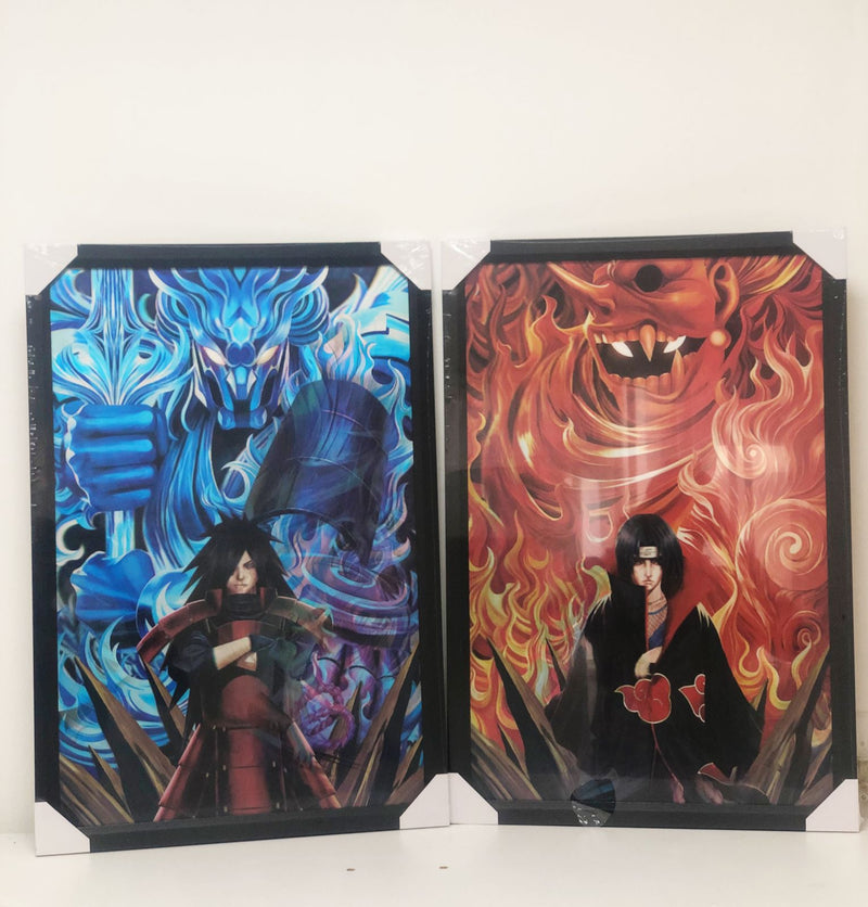 QUADRO DECORATIVO 3D SASSUKE ITASHI MADARA - NOVO