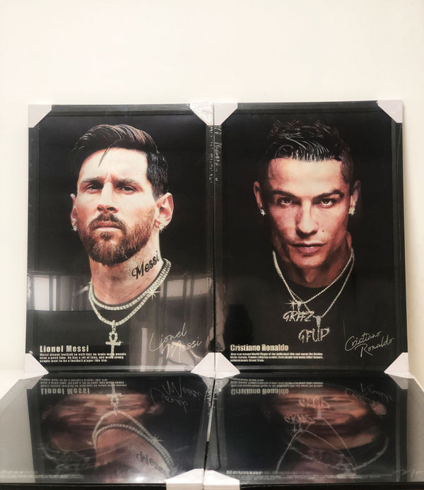 QUADRO DECORATIVO 3D CRISTIANO MESSI NEYMAR - NOVO