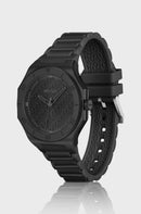 RELÓGIO EM ALUMÍNIO PRETO COM MOSTRADOR COM TEXTURA DE LOGÓTIPO- HUGO BOSS