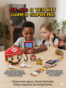 Kit Temático - relógio, auscultadores, consola Sup - Super mario