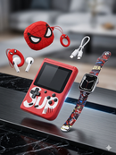 Kit Temático - relógio, auscultadores, consola Sup - HOMEM ARANHA