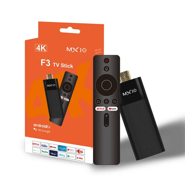 MX10 F3 Android13 ATV 4K HD 2G 16G TV Box 2.4G 5G Dual Wifi BT5.0 Voz Smart Media Player Receptor de TV para Youtube