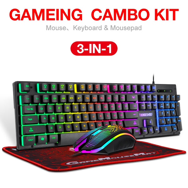 COMBO TECLADO , MOUSE E TAPETE T-WOLF 31- NOVO