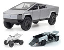 CARRO COLECIONAVEL  TESLA PICKUP COM MOTOCICLO ESCALA  1:24
