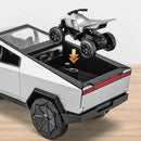 CARRO COLECIONAVEL  TESLA PICKUP COM MOTOCICLO ESCALA  1:24