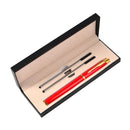 CANETA ESFEROGRÁFICA VERMELHA COM CLIPE DOURADO- COM CAIXA PRESENTE