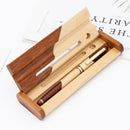 CANETA ESFEROGRÁFICAS DE ASSINATURA DE MADEIRA COM CAIXA PRESENTE DE MADEIRA - NOVO