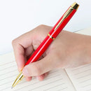 CANETA ESFEROGRÁFICA VERMELHA COM CLIPE DOURADO- COM CAIXA PRESENTE