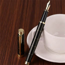 CANETA TINTEIRO TEXTURIZADA DOURADA COM CAIXA PRESENTE