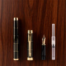 CANETA TINTEIRO TEXTURIZADA DOURADA COM CAIXA PRESENTE