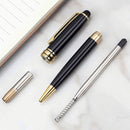 CANETA ESFEROGRÁFICA PRETA COM CLIPE DOURADO COM CAIXA PRESENTE