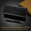 Caneta tinteiro BEILUNER preta 315, canetas de luxo deslumbrantes com detalhes em ouro 24K, linda ponta dourada 24K (fina), conversor de tinta, presente chique para homens e mulheres - DELUXE EDITION