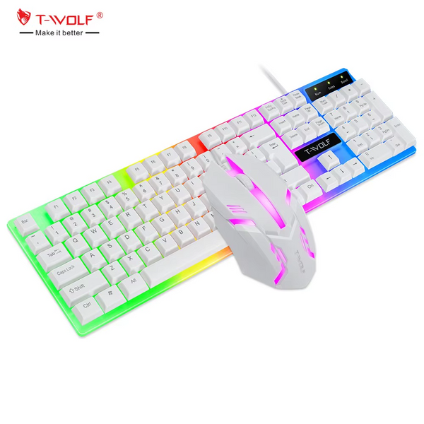 TECLADO MECÂNICO COM RATO RETROILUMINADOS LED T-WOLF 230 - NOVO