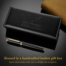 Caneta tinteiro BEILUNER preta, canetas de luxo deslumbrantes com detalhes em ouro 24K, linda ponta dourada 24K (fina), caneta de presente confiável para homens e mulheres - conversor de tinta - DELUXE EDITION