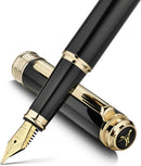 Caneta tinteiro MCNTEIK 317, deslumbrante laca de piano luxuosa, ponta dourada 18K (média), lindo acabamento em ouro 24K, conversor de tinta, presente confiável para homens e mulheres - elegante - DELUXE EDITION