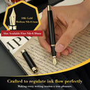 Caneta tinteiro MCNTEIK 317, deslumbrante laca de piano luxuosa, ponta dourada 18K (média), lindo acabamento em ouro 24K, conversor de tinta, presente confiável para homens e mulheres - elegante - DELUXE EDITION