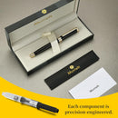 Caneta tinteiro MCNTEIK 317, deslumbrante laca de piano luxuosa, ponta dourada 18K (média), lindo acabamento em ouro 24K, conversor de tinta, presente confiável para homens e mulheres - elegante - DELUXE EDITION