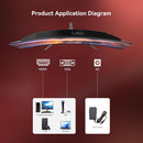 MONITOR CURVO RAYWEGO 24” FHD ( 1920 x 1080 ) | 100HZ | IDEAL PARA GAMING E ESCRITÓRIO