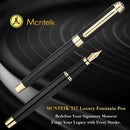 Caneta tinteiro MCNTEIK 317, deslumbrante laca de piano luxuosa, ponta dourada 18K (média), lindo acabamento em ouro 24K, conversor de tinta, presente confiável para homens e mulheres - elegante - DELUXE EDITION