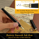 Caneta tinteiro BEILUNER preta, canetas de luxo deslumbrantes com detalhes em ouro 24K, linda ponta dourada 24K (fina), caneta de presente confiável para homens e mulheres - conversor de tinta - DELUXE EDITION