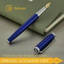 Caneta tinteiro BEILUNER de luxo, ponta média dourada sólida 24K, edição limitada clássica moderna - inclui 6 cartuchos de tinta e conversor de refil de tinta com estojo de presente - DELUXE EDITION