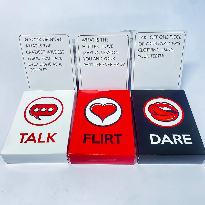 JOGO DE CARTAS - TALK , FLIRT , DARE - INGLES