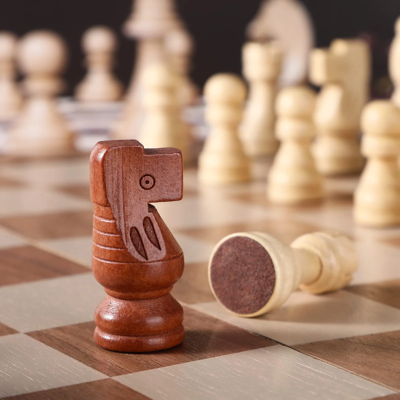 JOGO DE TABULEIRO XADREZ  MAGNÉTICO 38cm de madeira - NOVO