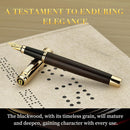 Caneta tinteiro BEILUNER 316, deslumbrante madeira preta luxuosa, ponta dourada 24K (fina), lindo acabamento em ouro 24K, conversor de tinta, presente chique para homens e mulheres - elegante - DELUXE EDITION