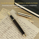 Caneta tinteiro BEILUNER 316, deslumbrante madeira preta luxuosa, ponta dourada 24K (fina), lindo acabamento em ouro 24K, conversor de tinta, presente chique para homens e mulheres - elegante - DELUXE EDITION
