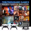 Projetor portátil HCS350 Pro inclui 2 controladores de jogos sem fio brancos 3800 jogos com suporte para console de videogame 4K 1080P Android11