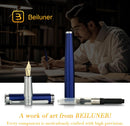 Caneta tinteiro BEILUNER de luxo, ponta média dourada sólida 24K, edição limitada clássica moderna - inclui 6 cartuchos de tinta e conversor de refil de tinta com estojo de presente - DELUXE EDITION