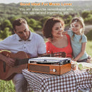 Gira-Discos vinil Madeira Classico com alto-falantes de 3 velocidades
