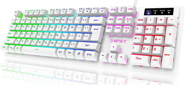 TECLADO GAMER RGB NPET K10 - NOVO