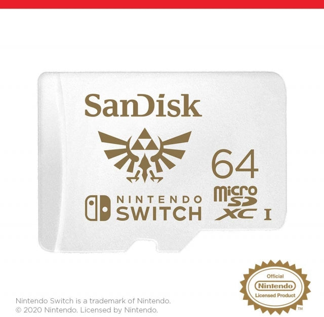 Cartão Memória SANDISK 64GB Micro SDXC Triforce Zelda NINTENDO Switch