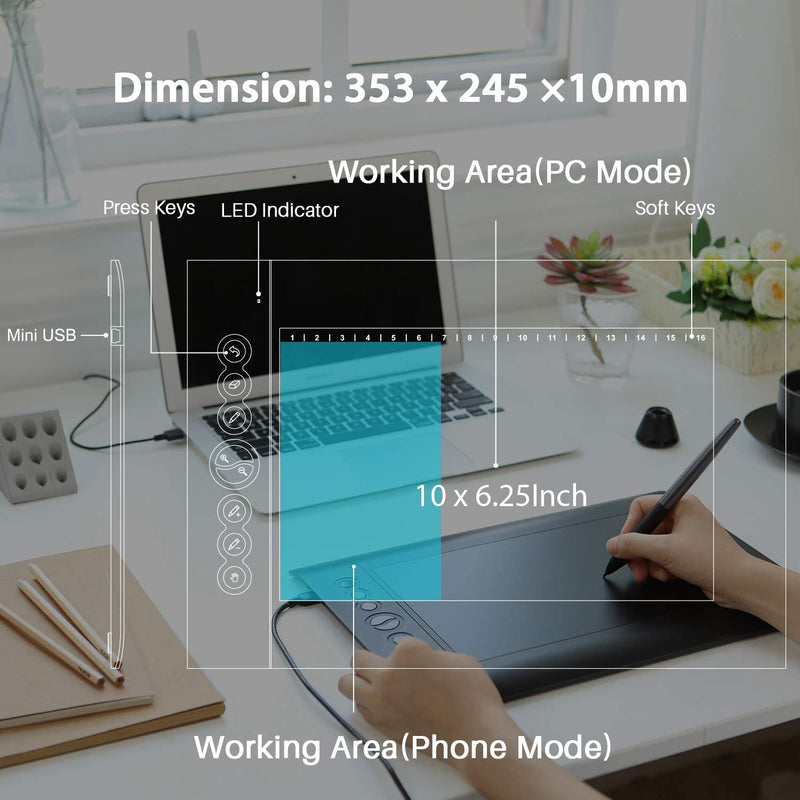 MESA DIGITALIZADORA HUION H610 - ( TABLET DE COMPUTAÇÃO GRÁFICA)
