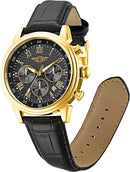 RELÓGIO INVICTA DE COURO PRETO MODELO: 90242