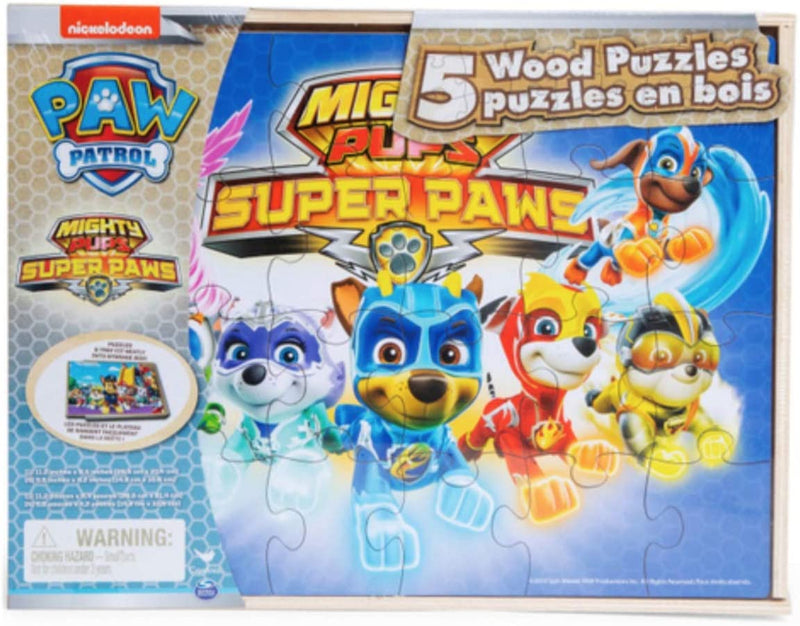 Pacote 5 Puzzles De Madeira Patrulha Pata 24 peças
